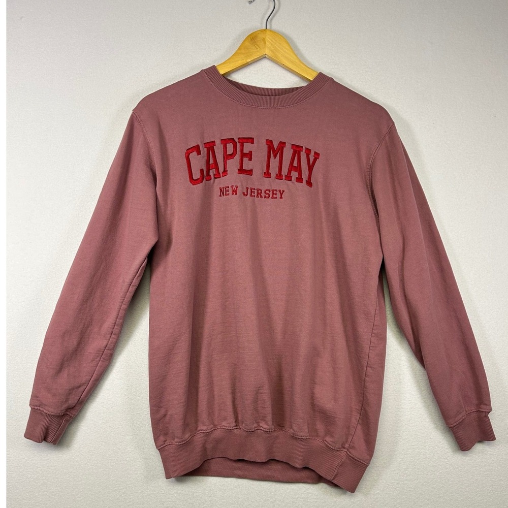 Coastal Cape May New‎ Jersey Comfortex Womens Small Mauve Embroidered Sweatshirt